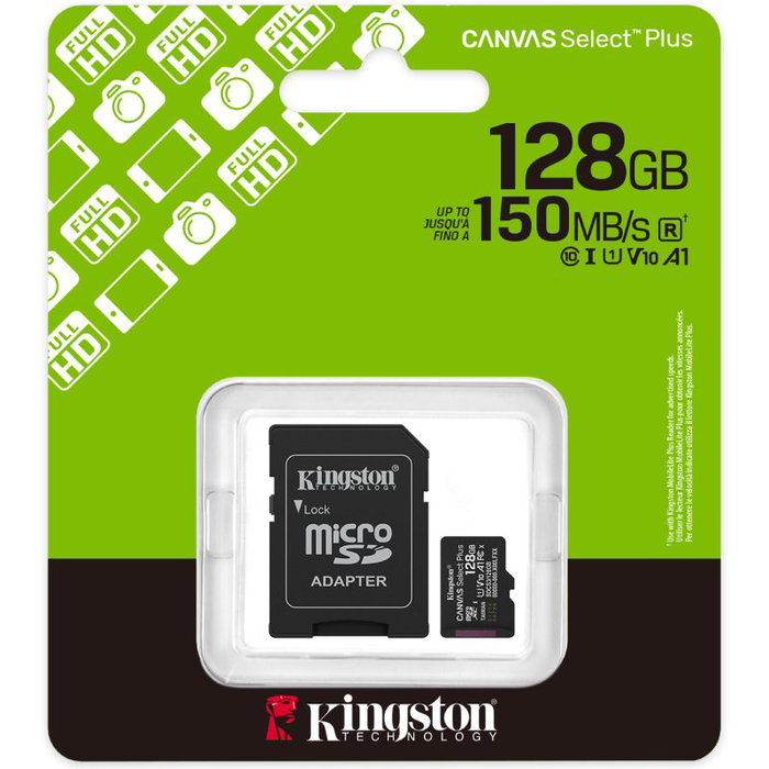 Kingston Canvas Select Plus 128GB MicroSDXC con Adaptador Kingston Canvas Select Plus 128GB MicroSDXC con Adaptador